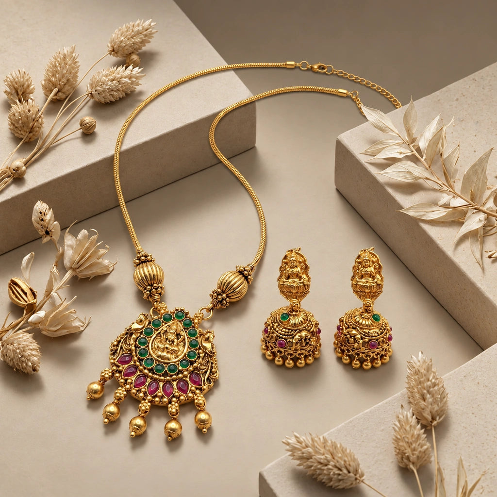 Divine Lakshmi Pendant Set
