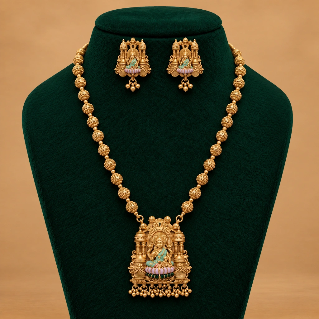 Divine Lakshmi Long Haram Set