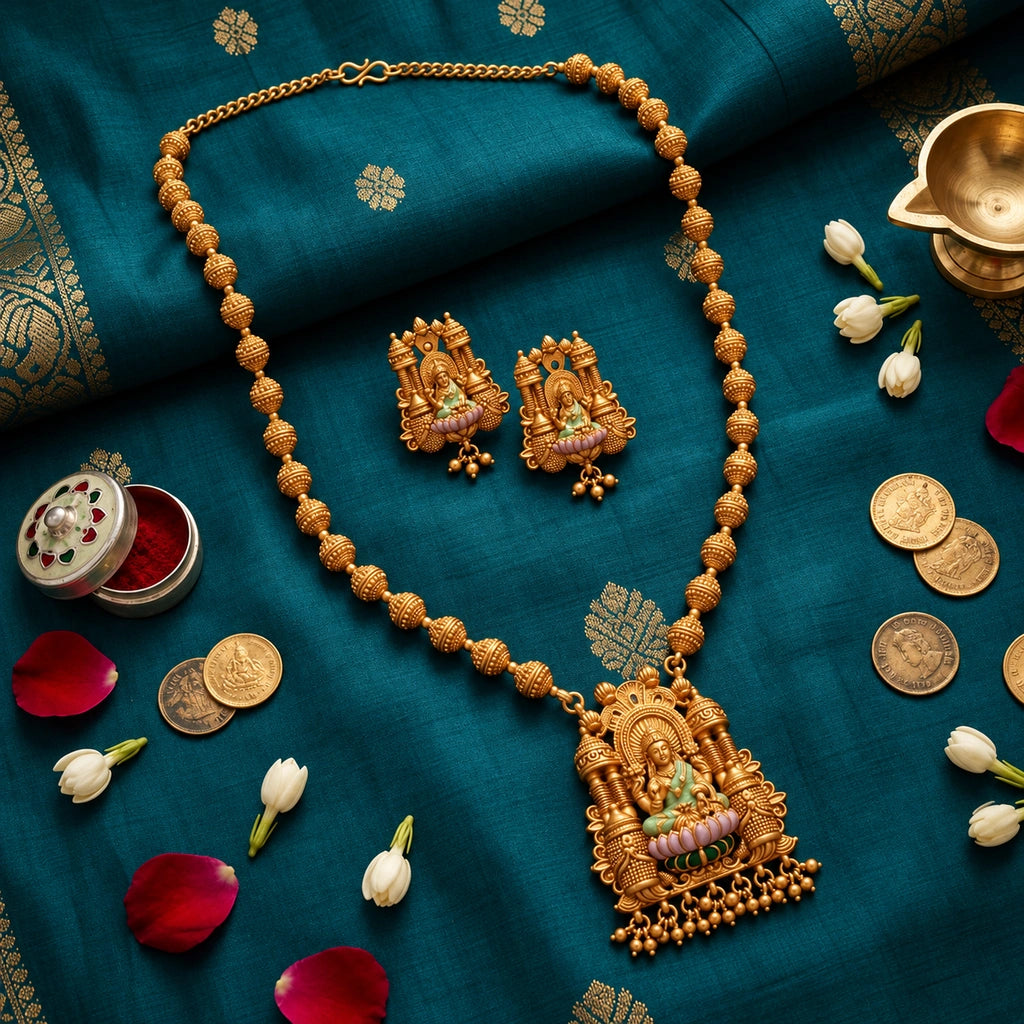 Divine Lakshmi Long Haram Set
