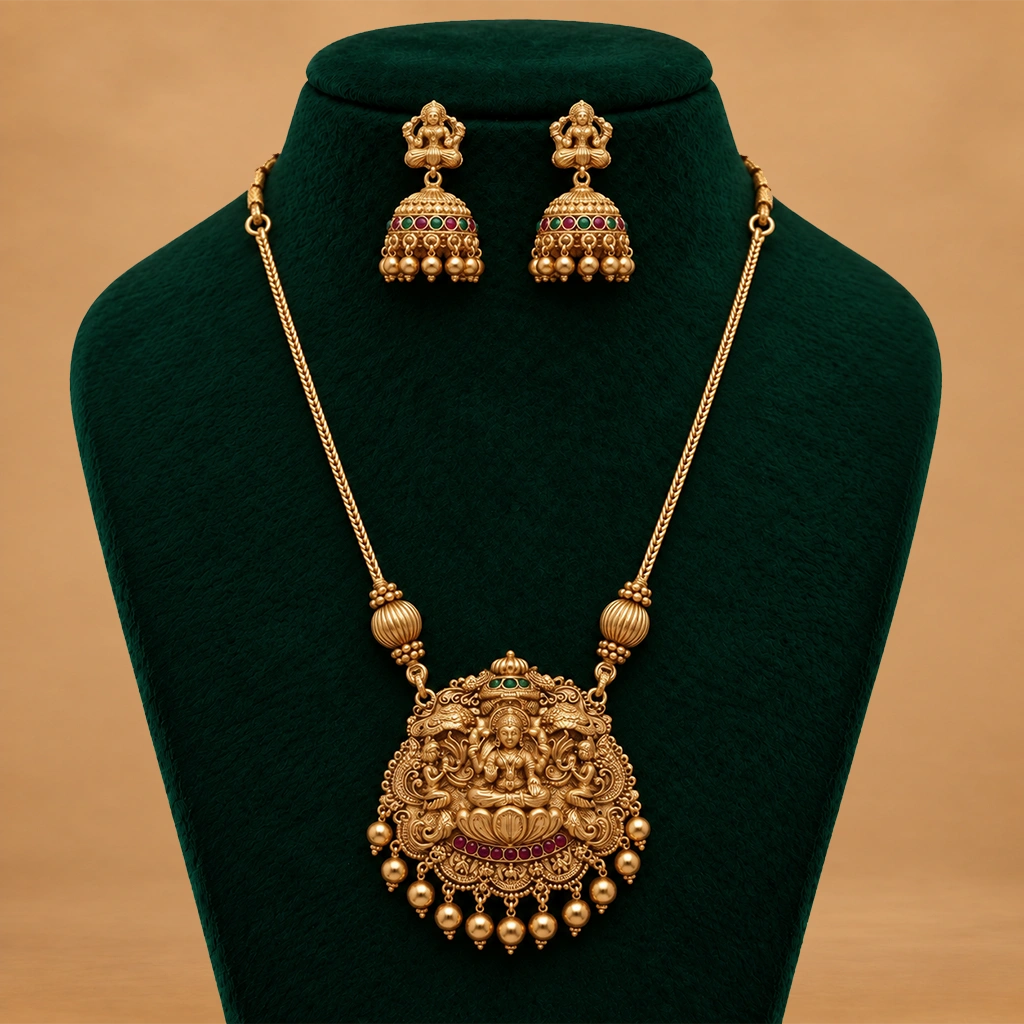 Royal Lakshmi Temple Pendant Set