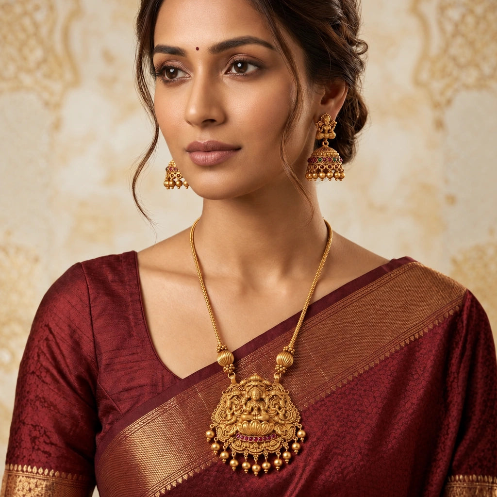 Royal Lakshmi Temple Pendant Set