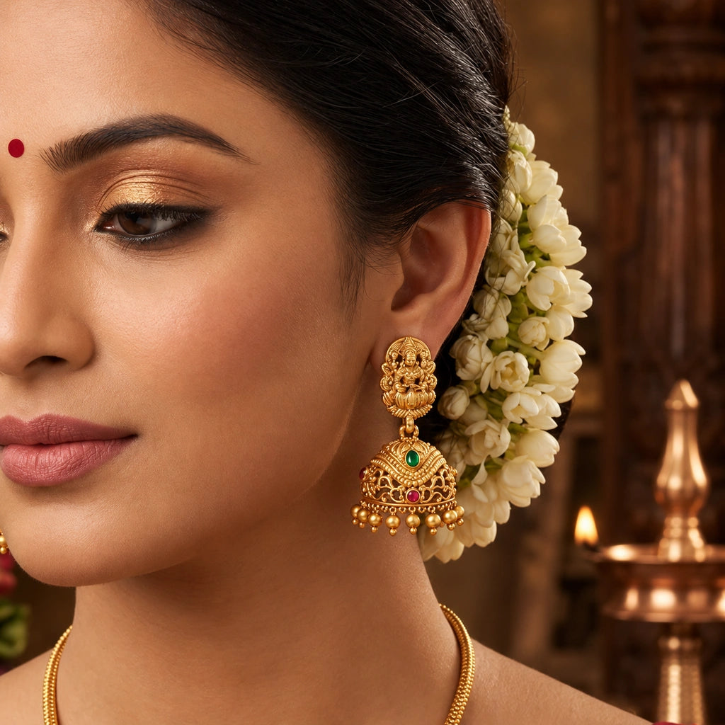 Divine Lakshmi Temple Pendant Set