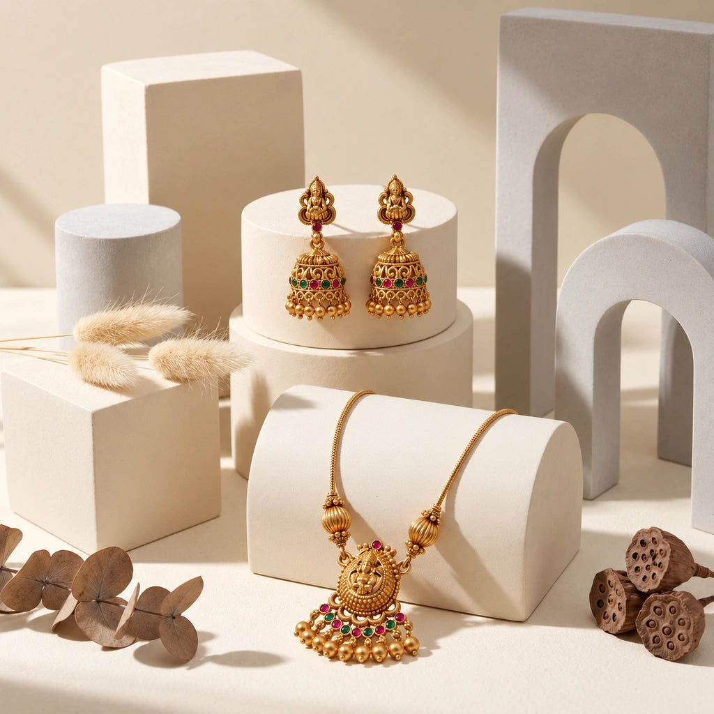 Divine Ganesha Temple Pendant Set