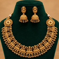 Divine Lakshmi Temple Necklace Set with Matching Jhumka Earrings
