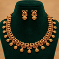 Heritage Paisley Gold-Tone Necklace Set with Matching Earrings